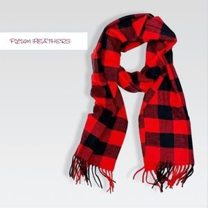 Plum feathers super soft scarf. Plaid